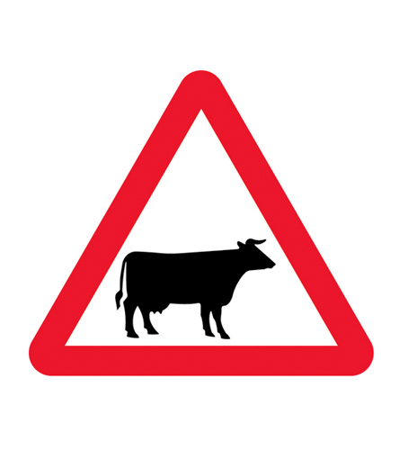 Midland Fire - Road Sign (cow's crossing) 