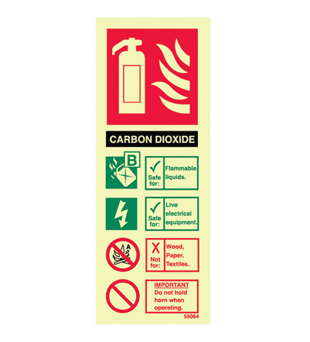midland fire - Carbon Dioxide fire extinguisher identity sign