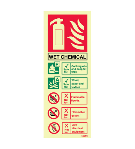midland fire - Wet Chemical fire extinguisher identity sign