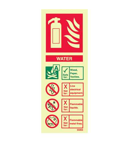 Midland Fire - Fire Extinguisher Identity Sign (Water)