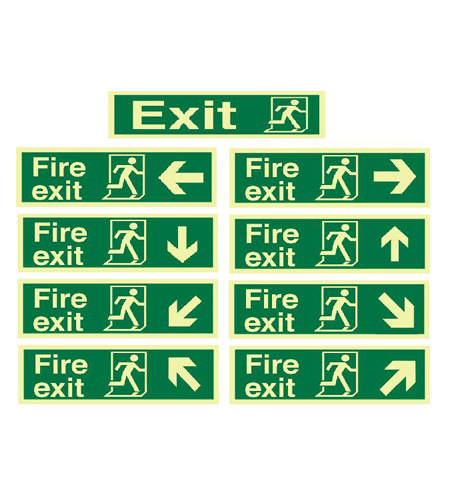 Midland Fire - Fire Exit Sign (Directional Arrows)